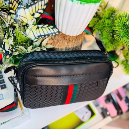 Gucci Inspired Unisex Premium Woven Leather Side Bag