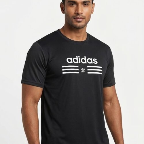 Premium Mesh Fabric Crew Neck T-Shirt for Men – Stylish Hideinch Logo Detail