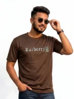 Burberry father and son matching shirts in brown mesh fabric