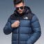 The North Face Inspired Blue Puffer Jacket design, front view